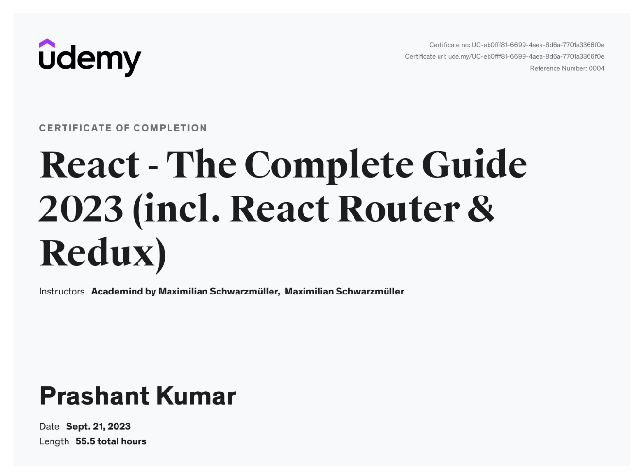 React - The Complete Guide 2023 (incl. React Router & Redux)